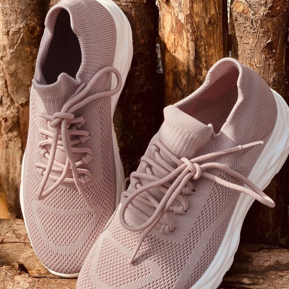 Mauve Purple Knit Lace Up Sneaker - Picture 5 of 5